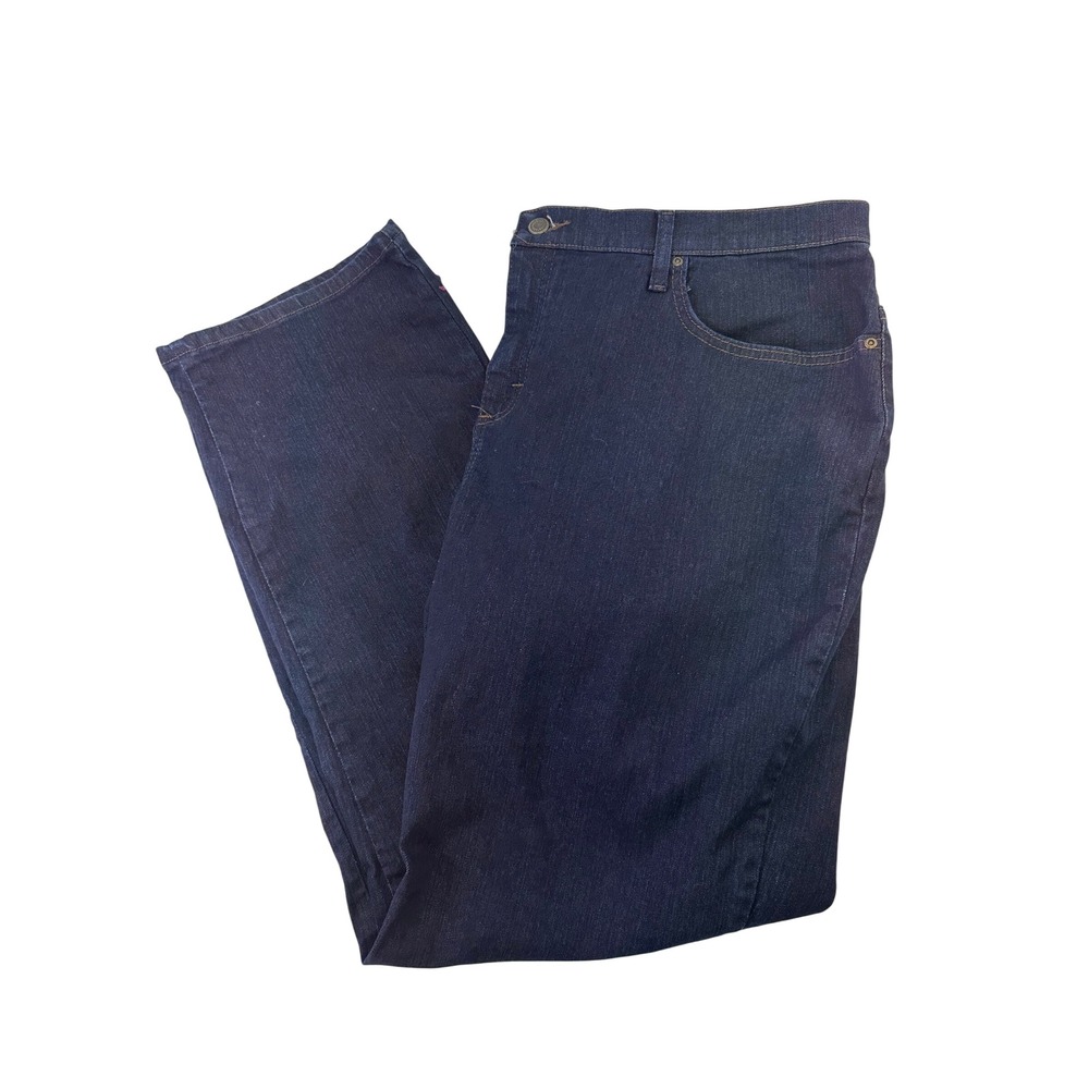 Lee Relaxed Fit Jeans Dark Indigo Casual Straight Leg Denim Button Zip Women 18W